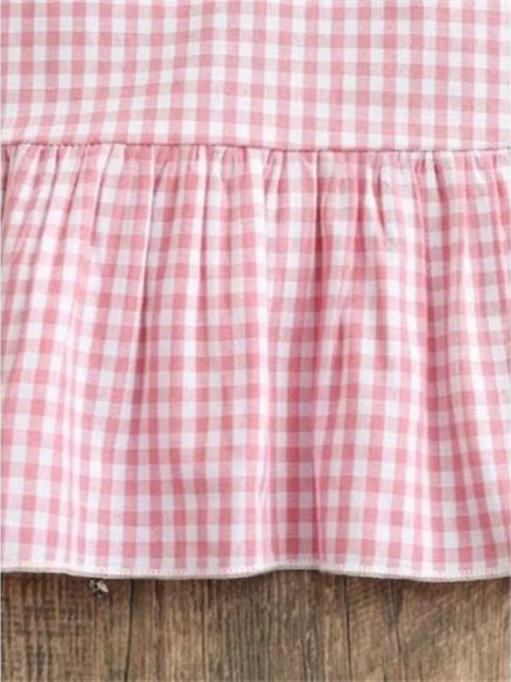 Children's Gingham Ruffle Hem Polo Dress